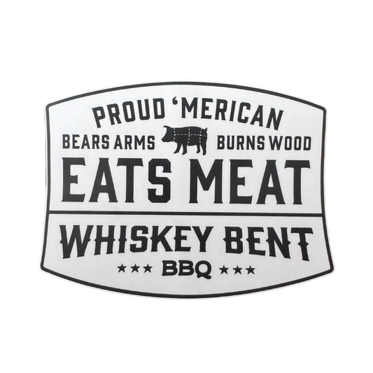 Proud' Merican Eats Meat Whiskey Bent BBQ Sticker