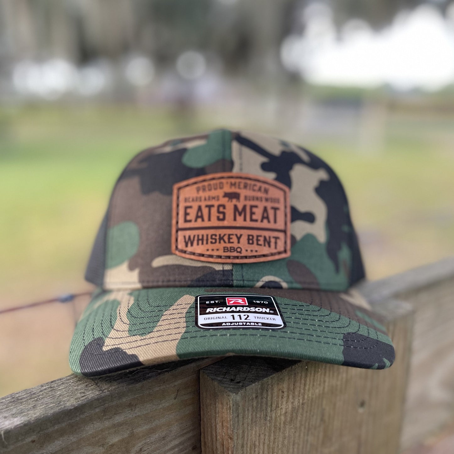 Proud Merican Leather Patch Hat - Camo/Black